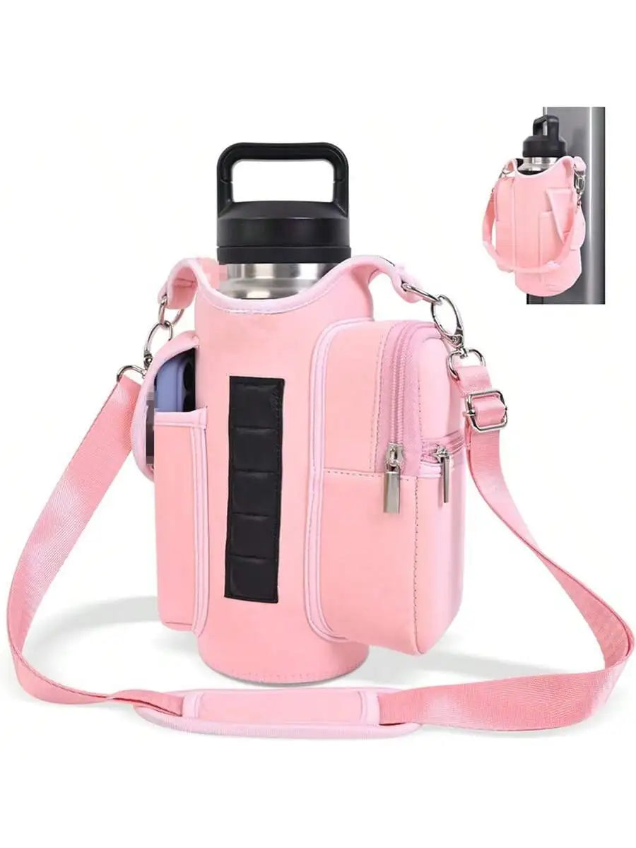 MagGrip bottle holder with handle and storage pocket