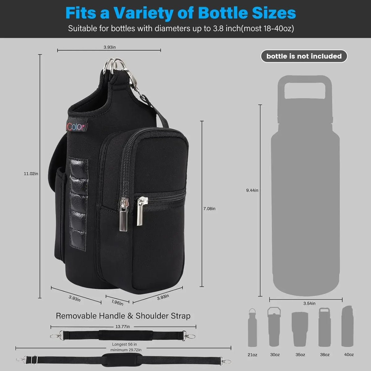 MagGrip bottle holder carried with adjustable shoulder strap